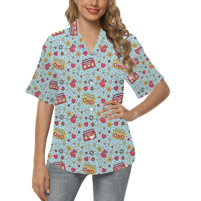 Hippie Print Design LKS307 Women's Hawaiian Shirt
