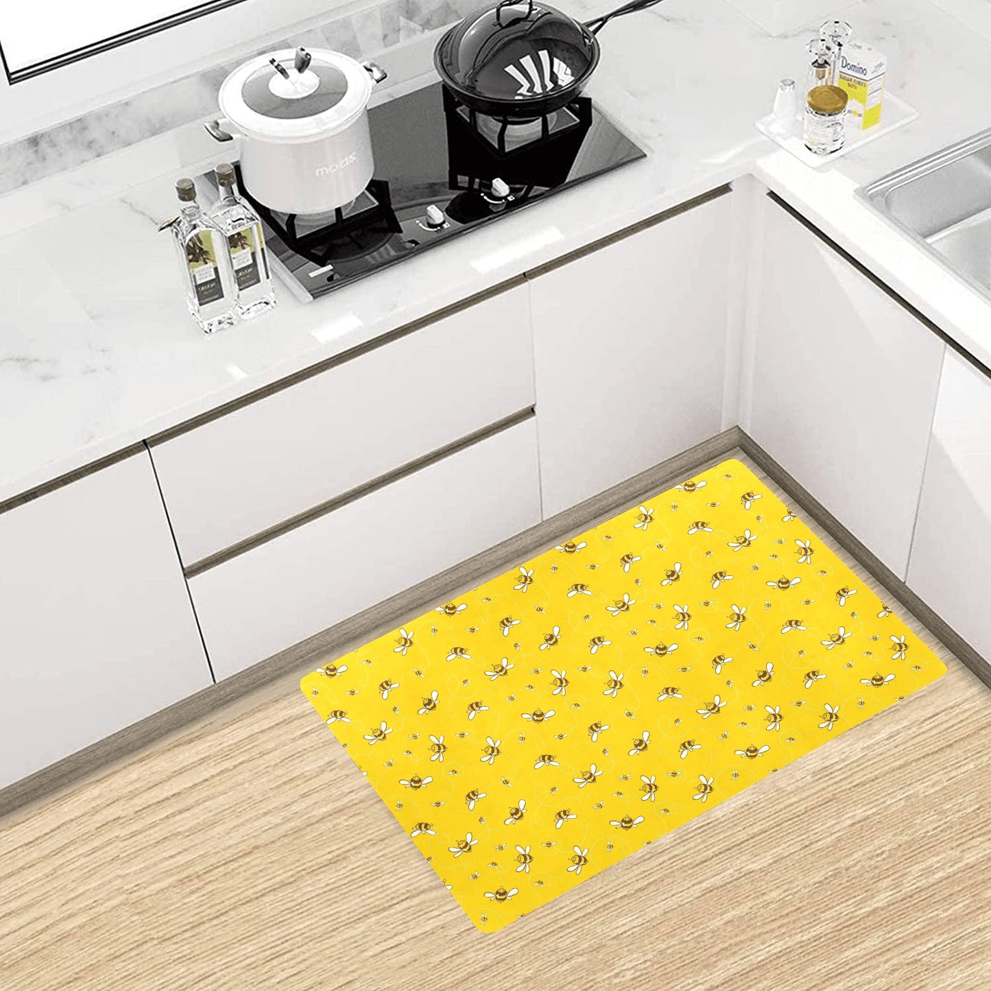 Bee Pattern Print Design 05 Kitchen Mat
