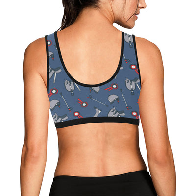 Equestrian Equipment Background Sports Bra