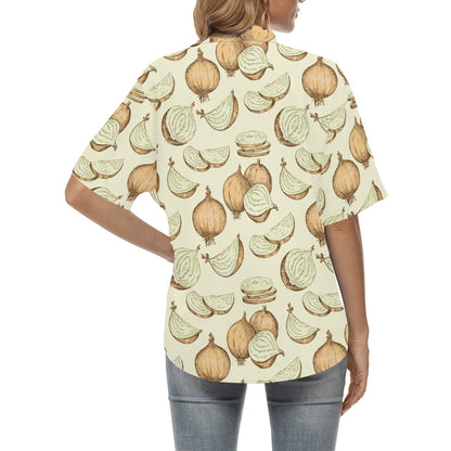 Onion Pattern Print Design A02 Women's Hawaiian Shirt