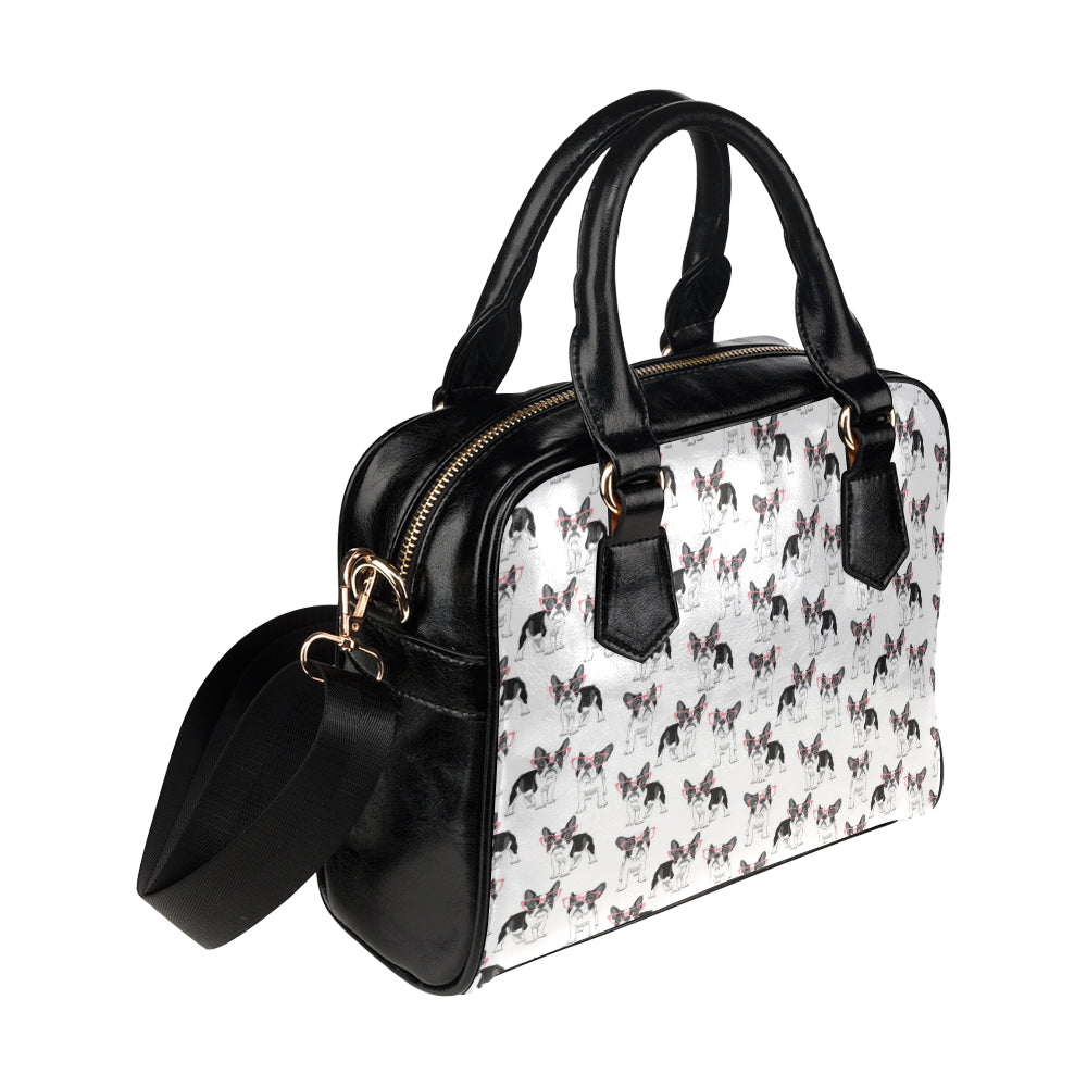 Boston Terrier Pattern Print Design 03 Shoulder Handbag
