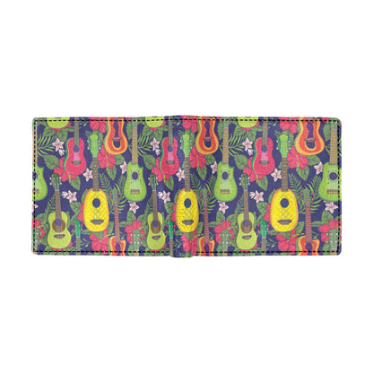 Ukulele Tropical Pattern Print Design 03 Men's ID Card Wallet