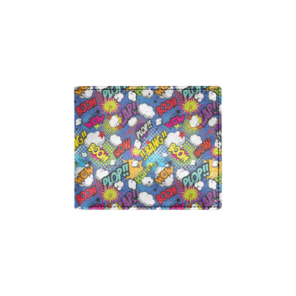 Comic Book Pattern Print Design 02 Men's ID Card Wallet