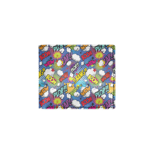 Comic Book Pattern Print Design 02 Men's ID Card Wallet