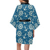 Anchor Pattern Print Design 01 Women's Short Kimono