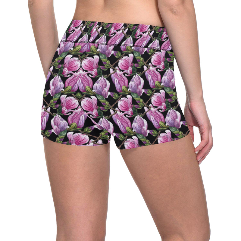 Magnolia Pattern Print Design MAG011 Yoga Shorts