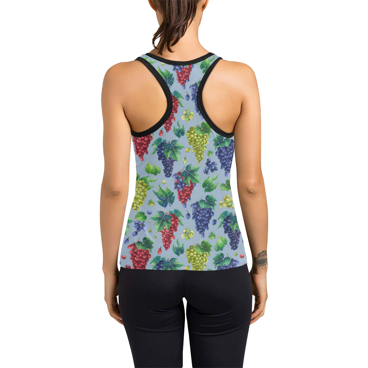 Grape Pattern Print Design GP06 Women's Racerback Tank Top
