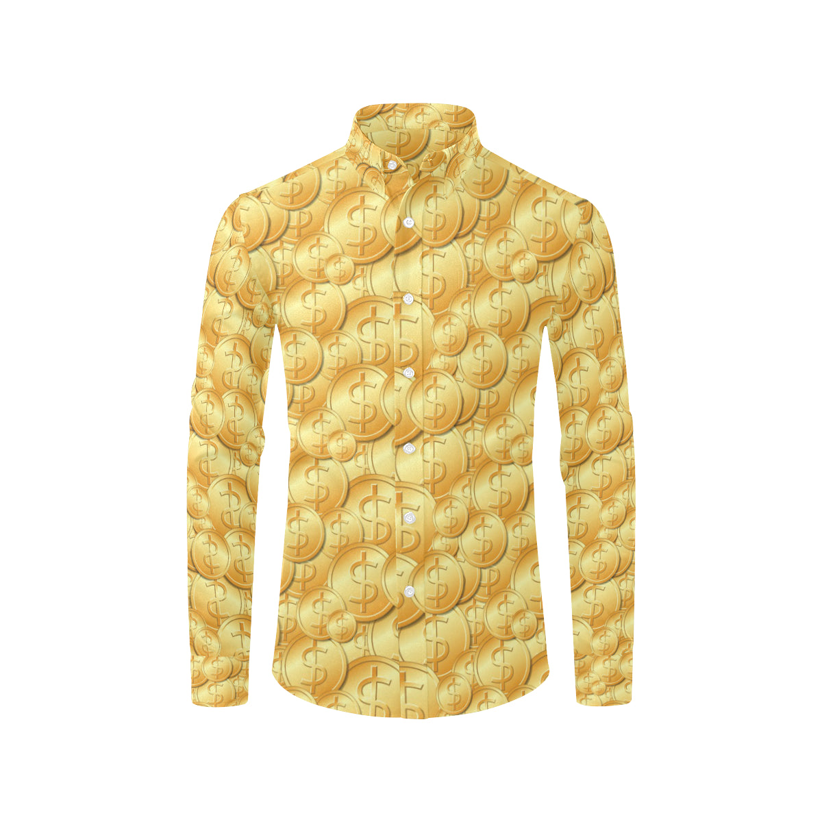 Dollar Pattern Print Design DO03 Men's Long Sleeve Shirt
