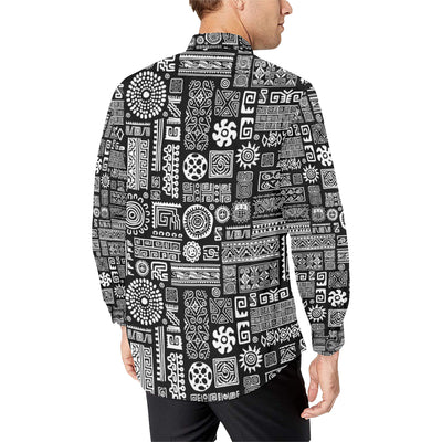 Polynesian Pattern Print Design A02 Men's Long Sleeve Shirt