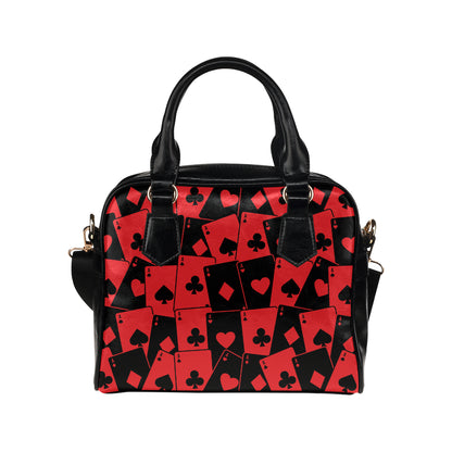 Poker Cards Pattern Print Design A01 Shoulder Handbag