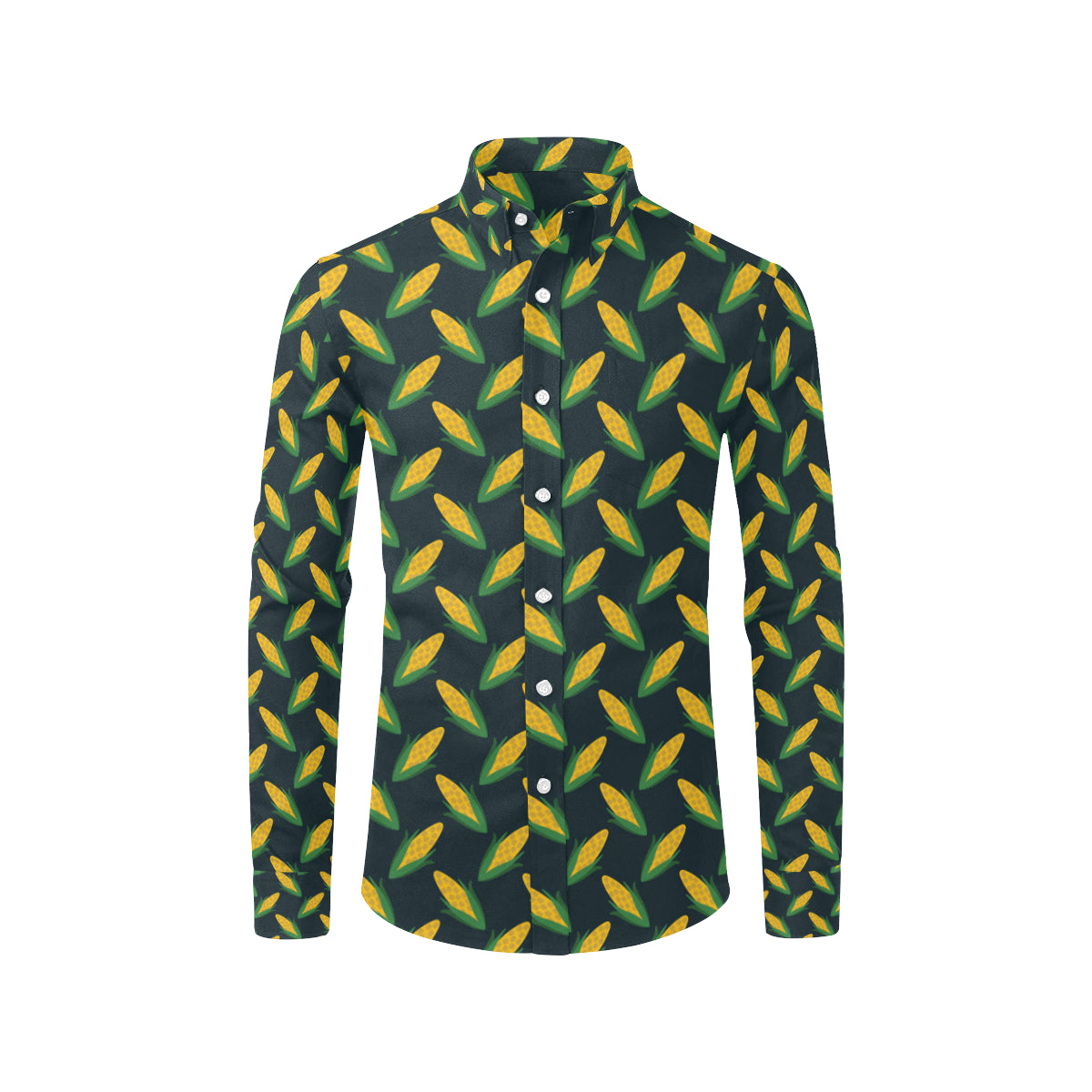 Corn Pattern Print Design 02 Men's Long Sleeve Shirt