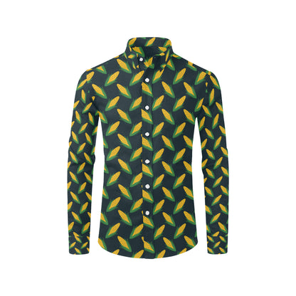 Corn Pattern Print Design 02 Men's Long Sleeve Shirt