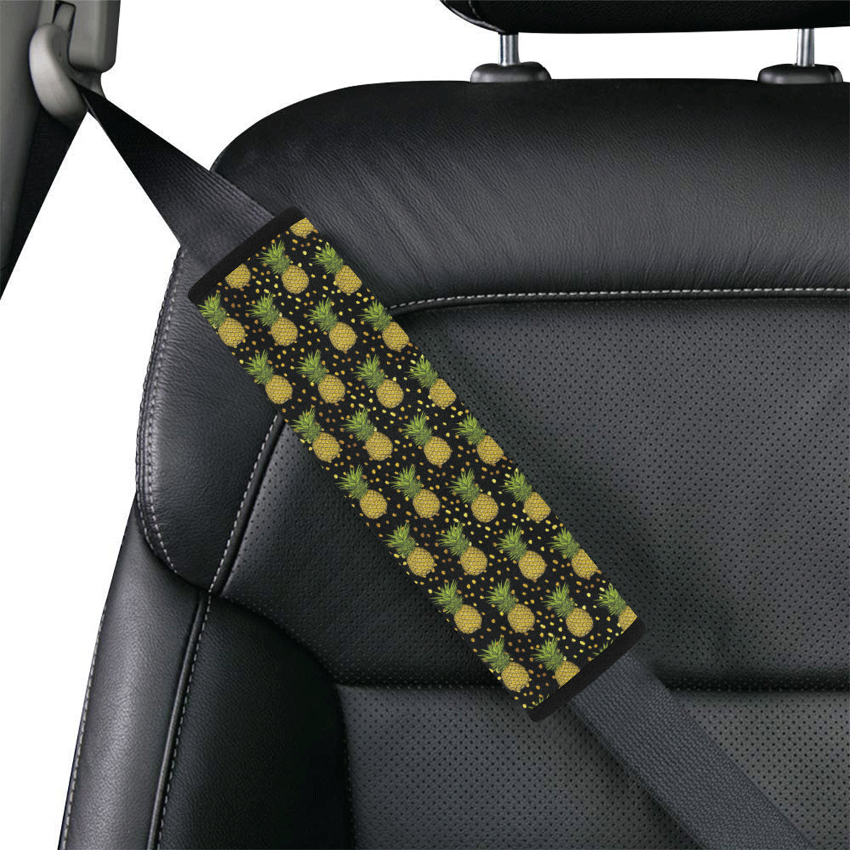 Pineapple Gold Dot Themed Print Car Seat Belt Cover