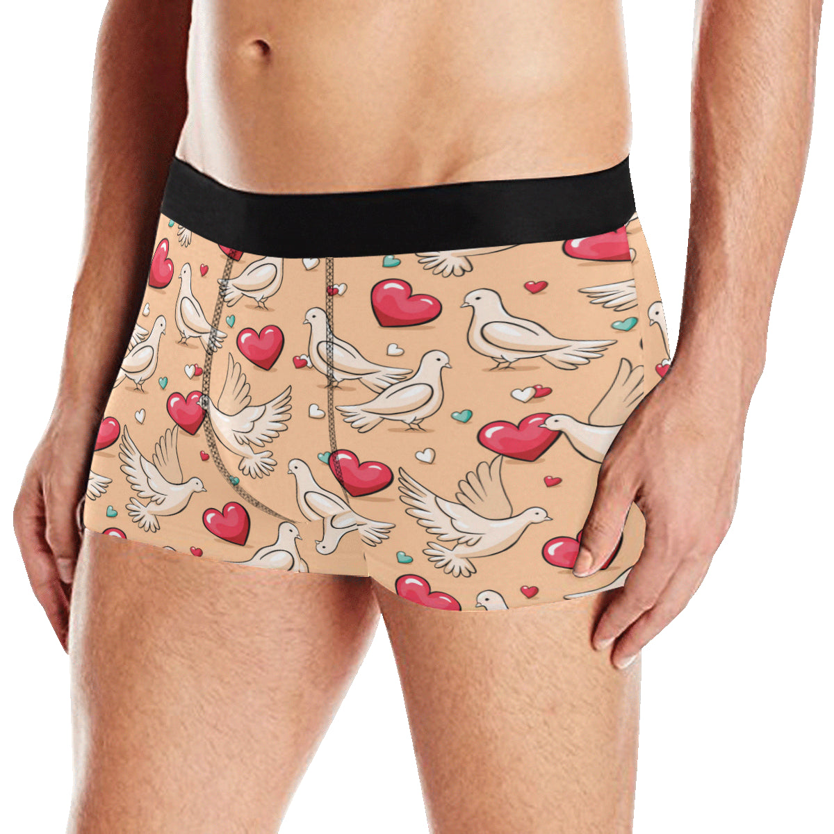 Pigeon Heart Pattern Print Design 04 Men's Boxer Briefs