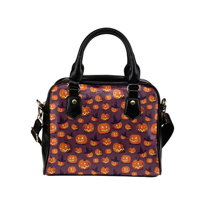 Halloween Pumpkin Pattern Print Design 03 Shoulder Handbag