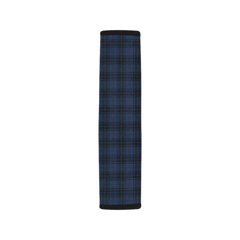 Navy Blue Tartan Plaid Pattern Car Seat Belt Cover