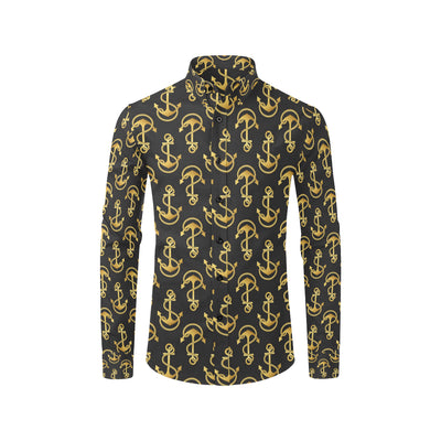 Anchor Gold Pattern Men's Long Sleeve Shirt