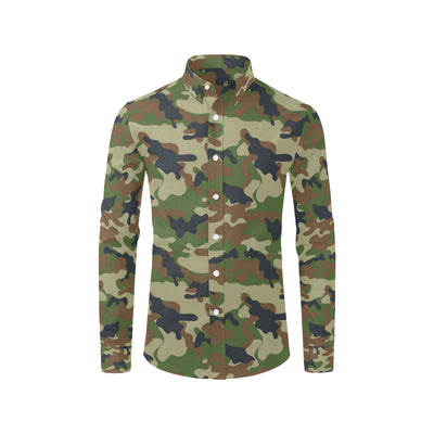 Army Camouflage Pattern Print Design 01 Men's Long Sleeve Shirt