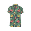 Bird Of Paradise Pattern Print Design BOP09 Men's Short Sleeve Button Up Shirt