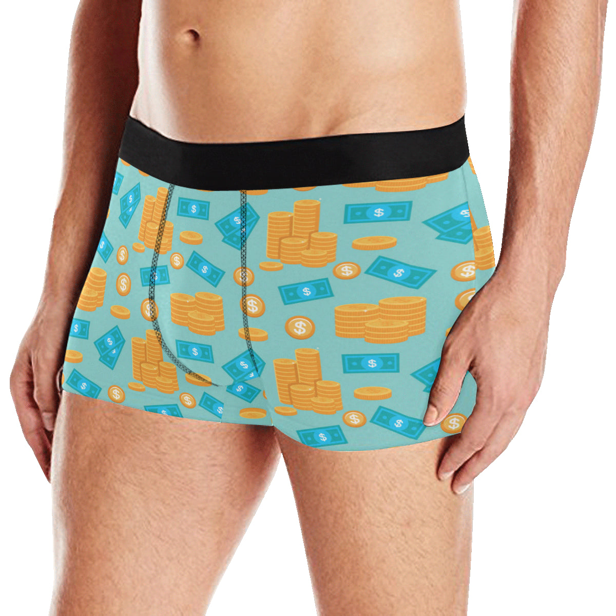 Money Pattern Print Design 03 Men's Boxer Briefs
