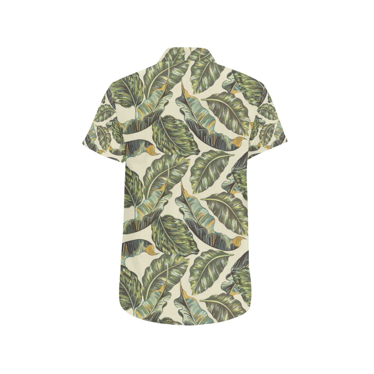 Banana Leaf Pattern Print Design BL08 Men's Short Sleeve Button Up Shirt