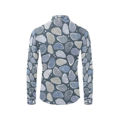 Oyster Pattern Print Design 02 Men's Long Sleeve Shirt