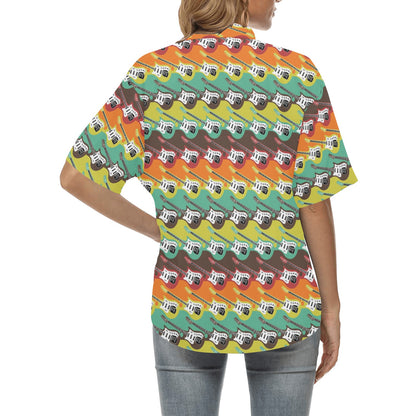 Electric Guitar Print Design LKS401 Women's Hawaiian Shirt