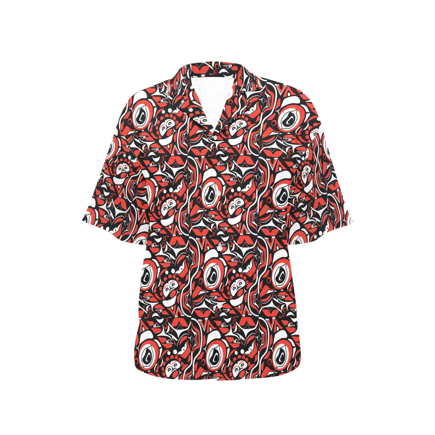 Native North American Themed Print Women's Hawaiian Shirt