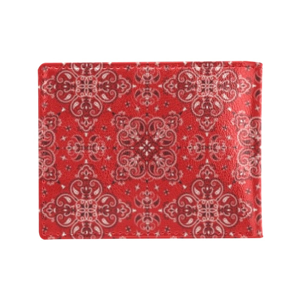 Bandana Red Pattern Print Design LKS3010 Men's ID Card Wallet