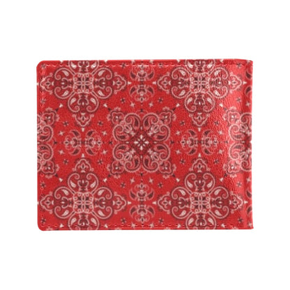 Bandana Red Pattern Print Design LKS3010 Men's ID Card Wallet