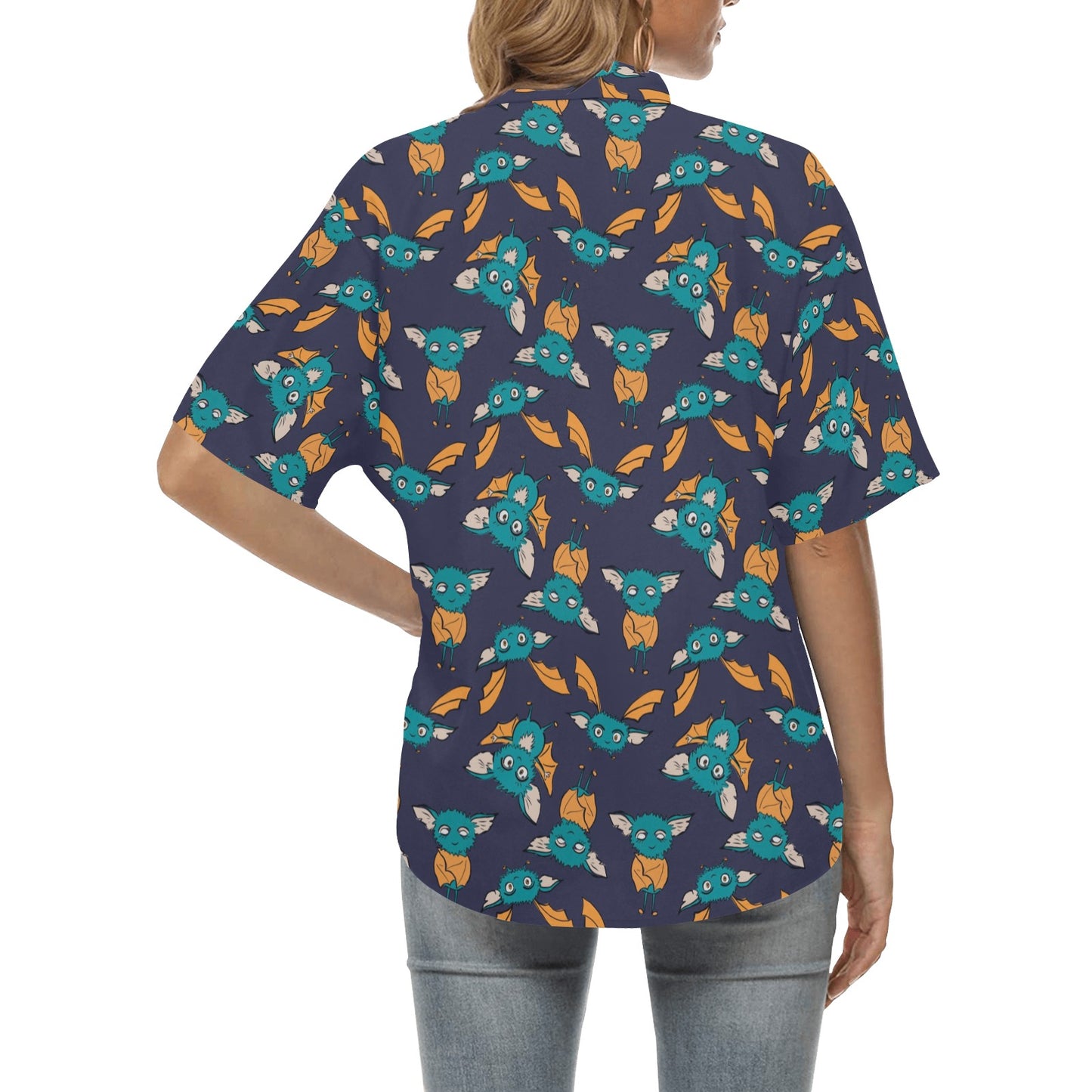 Bat Pattern Print Design 07 Women's Hawaiian Shirt