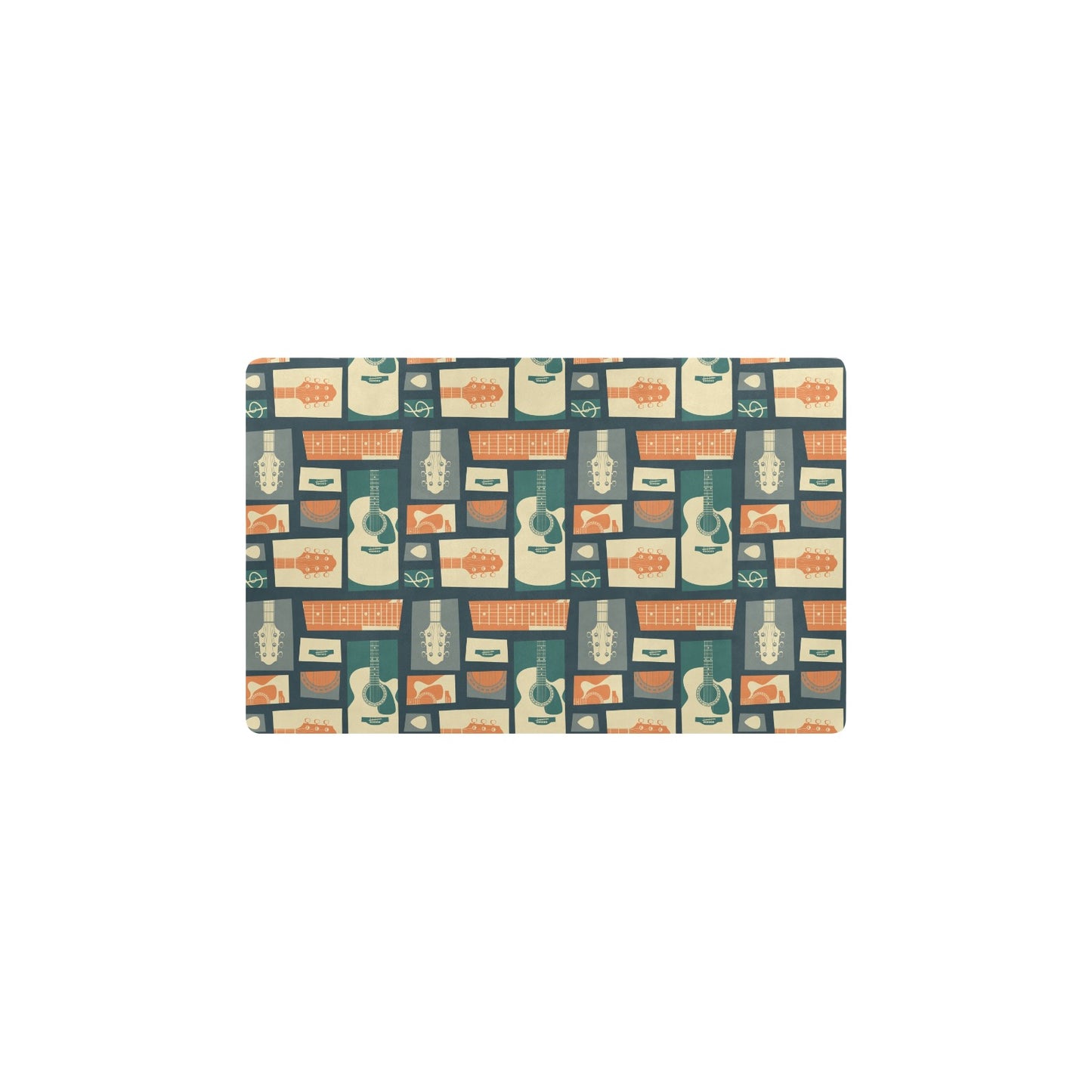 Acoustic Guitar Pattern Print Design 02 Kitchen Mat
