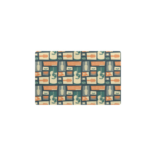 Acoustic Guitar Pattern Print Design 02 Kitchen Mat