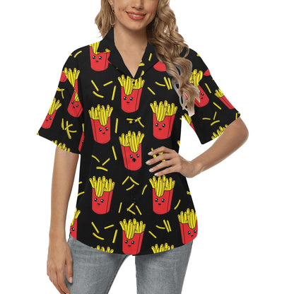 French Fried Pattern Print Design 03 Women's Hawaiian Shirt