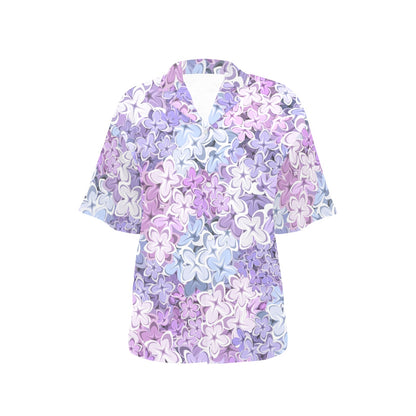 Lilac Pattern Print Design LI01 Women's Hawaiian Shirt