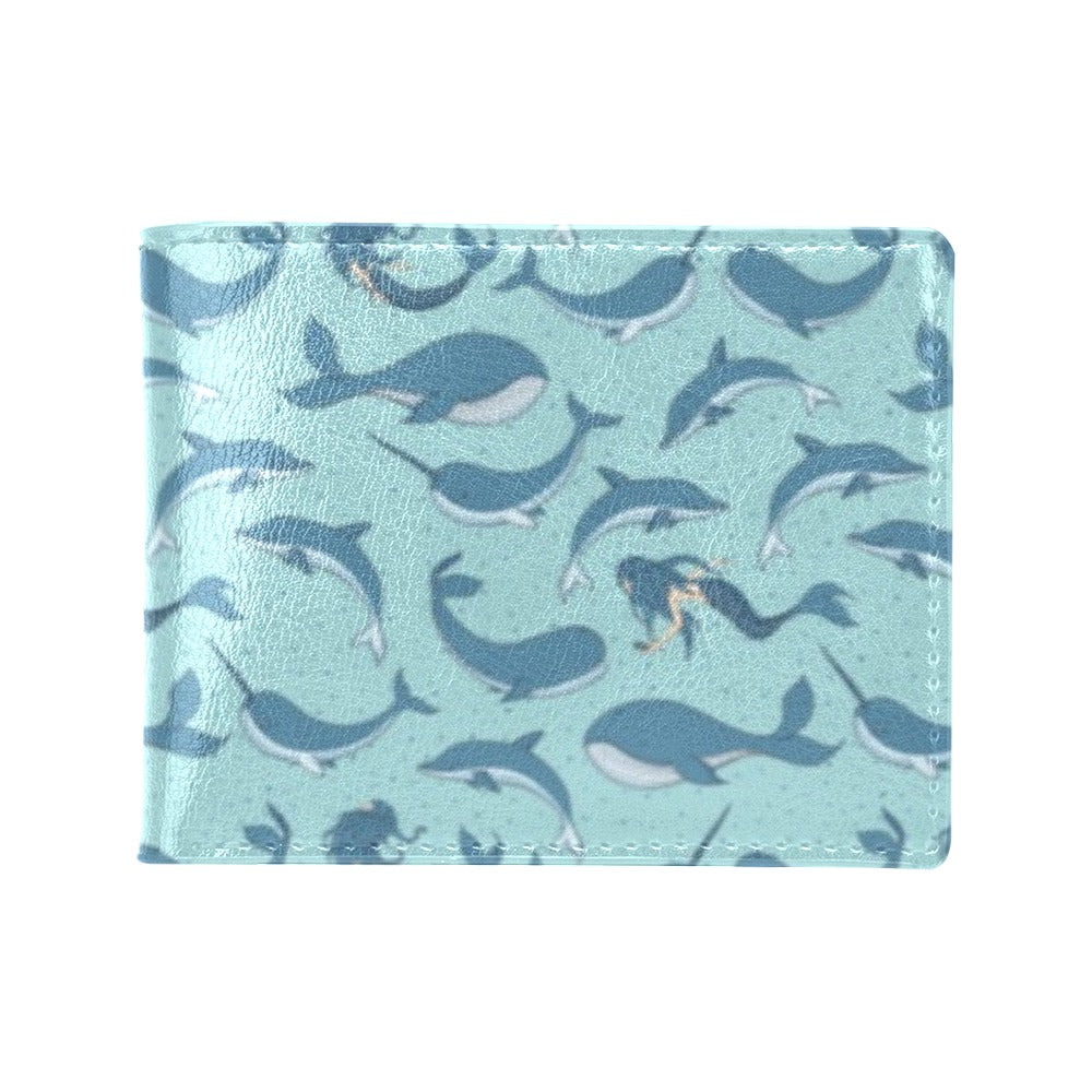 Narwhal Themed Print Men's ID Card Wallet