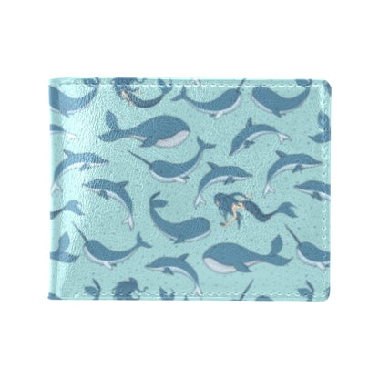 Narwhal Themed Print Men's ID Card Wallet