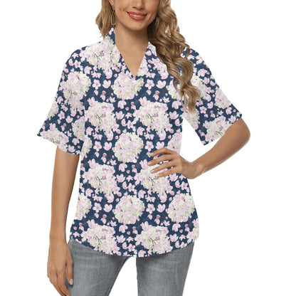 Sakura Print Design LKS305 Women's Hawaiian Shirt