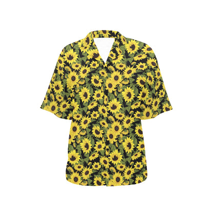 Sunflower Fresh Bright Color Print Women's Hawaiian Shirt
