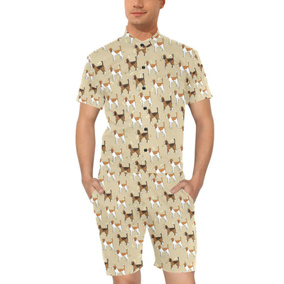 Beagle Pattern Print Design 01 Men's Romper