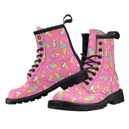 Ice Cream Pattern Print Design IC04 Women's Boots