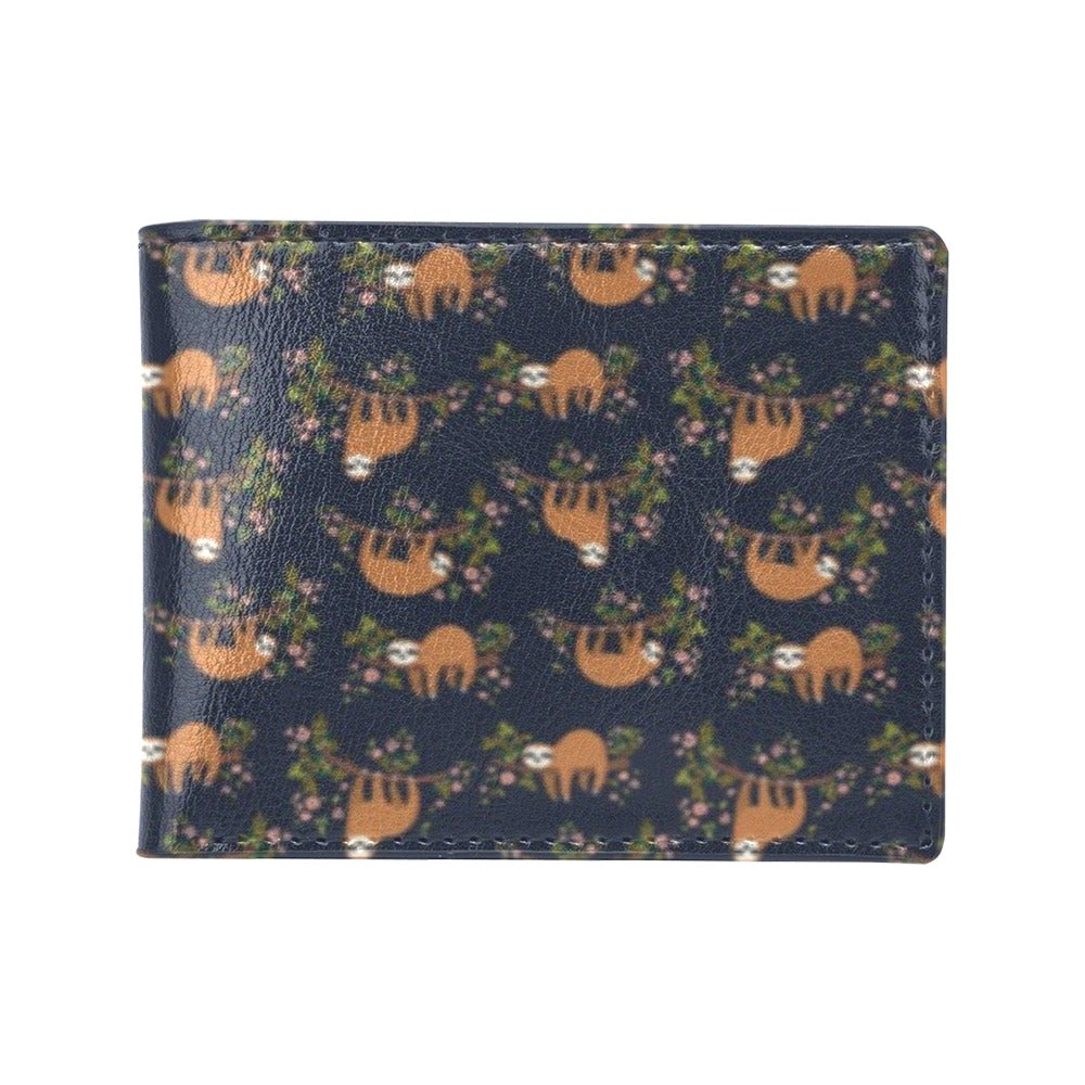 Sloth flower Design Themed Print Men's ID Card Wallet