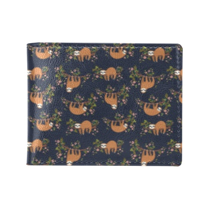 Sloth flower Design Themed Print Men's ID Card Wallet