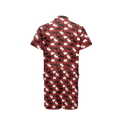 Moose Print Design LKS401 Men's Romper