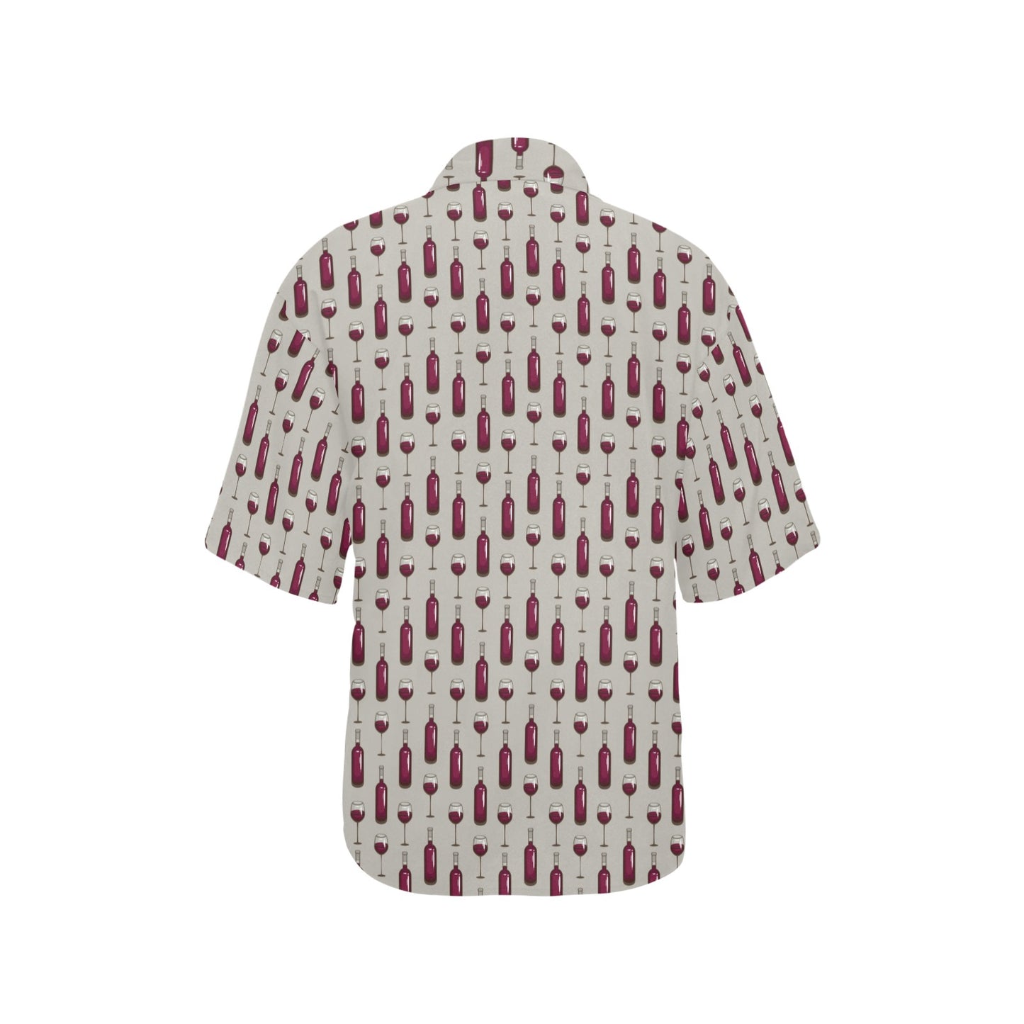 Wine Bottle Pattern Print Women's Hawaiian Shirt
