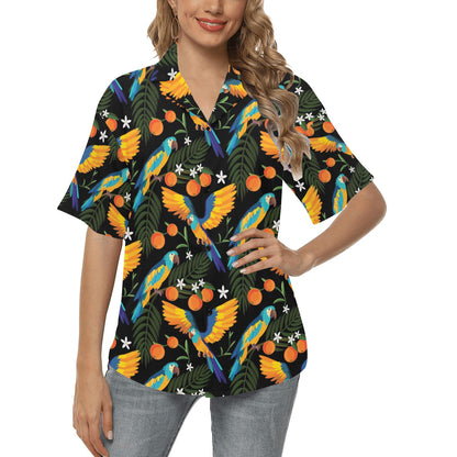 Macaw Pattern Print Design 03 Women's Hawaiian Shirt