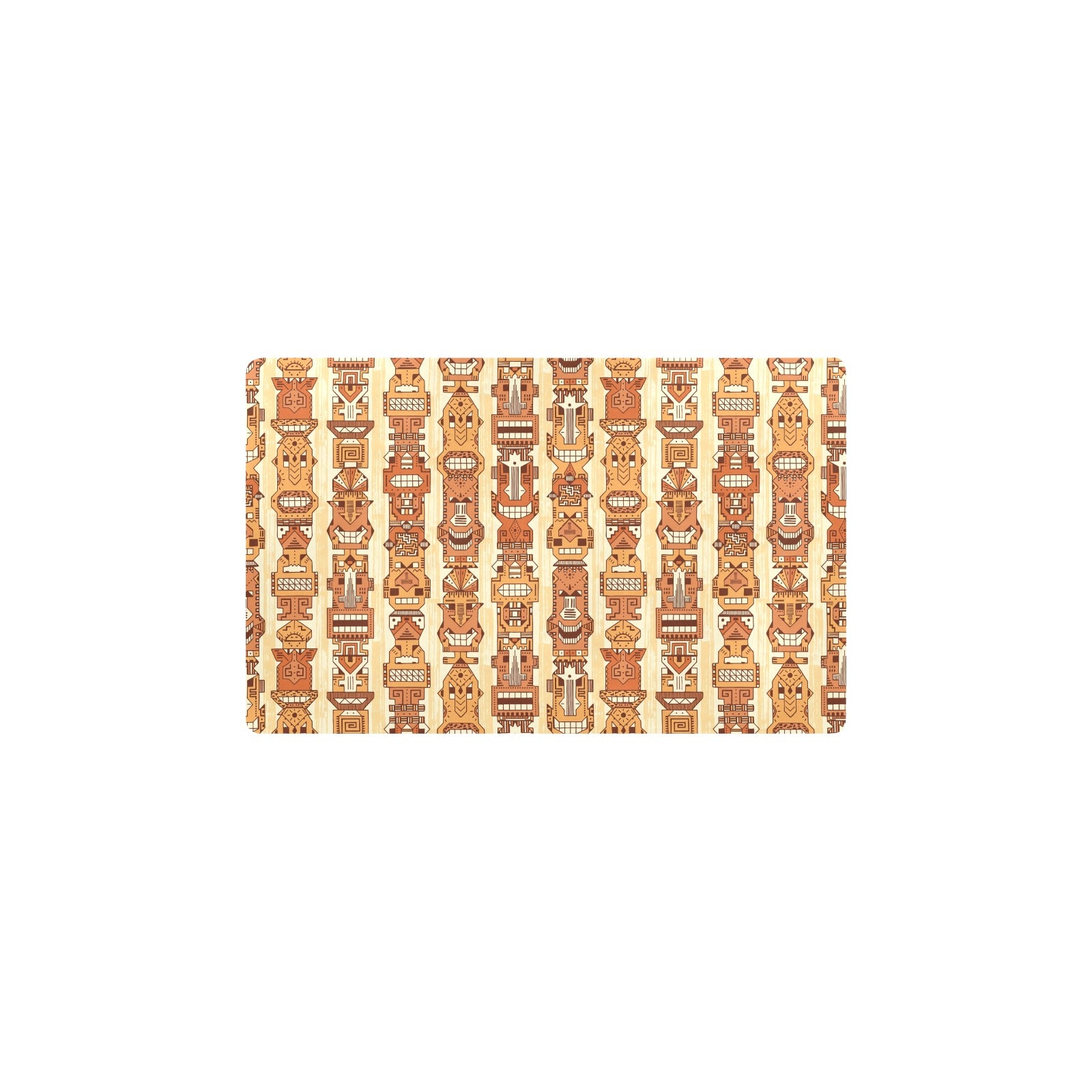 Tiki Orange Vertical Pattern Kitchen Mat