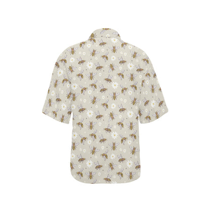 Bee Pattern Print Design 03 Women's Hawaiian Shirt