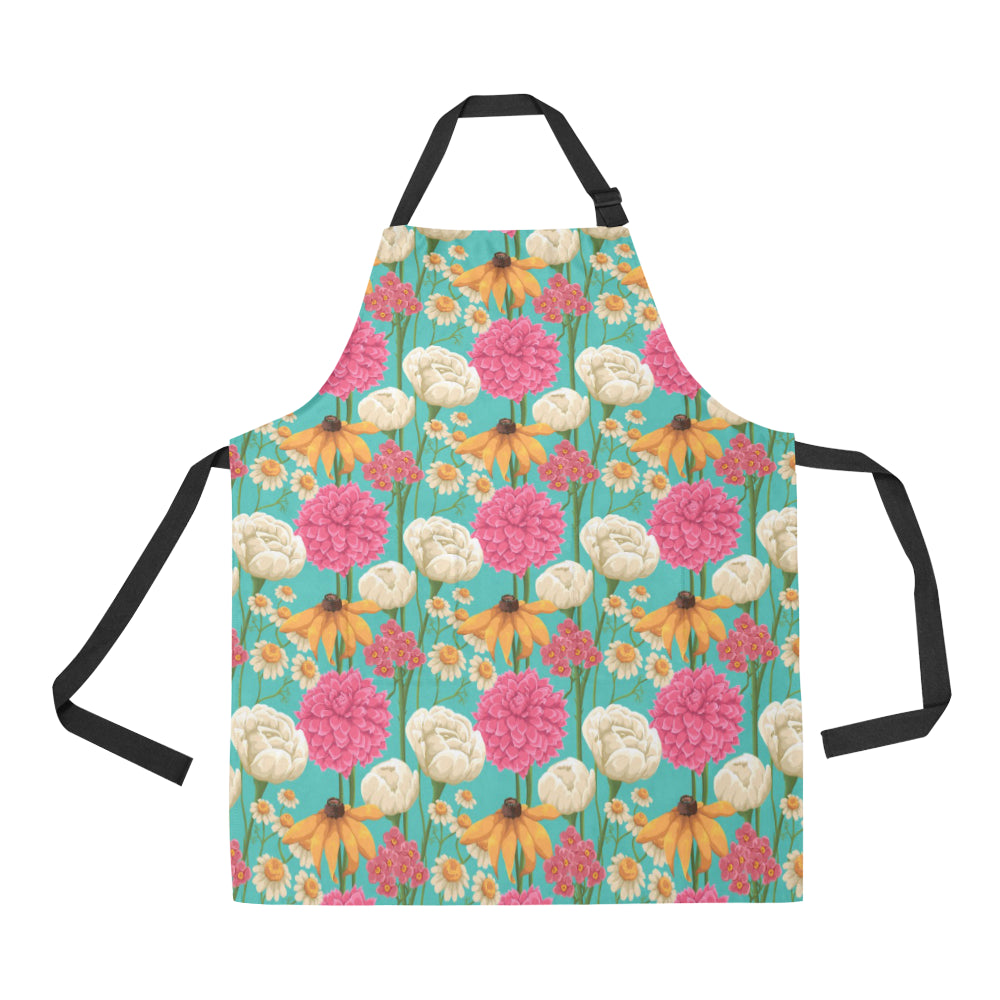 Summer Floral Pattern Print Design SF07 Apron with Pocket