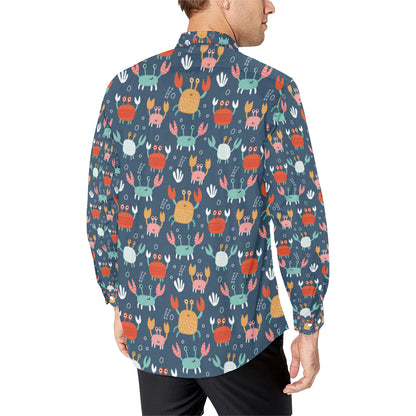 Crab Pattern Print Design 05 Men's Long Sleeve Shirt
